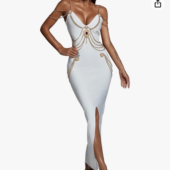 BELLA BARNETT White Embellishment Maxi Dress - Picture 1 of 3